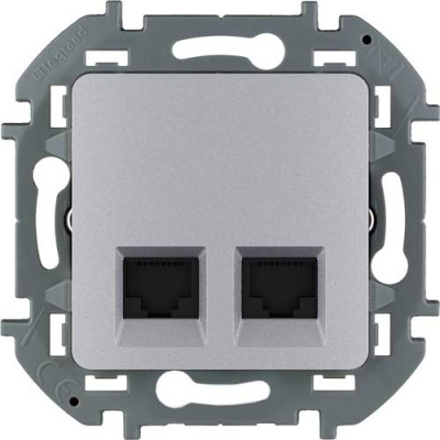 Двойная розетка RJ 45 - категория 6 - UTP IEK Inspiria Алюминий IEK Inspiria 673842