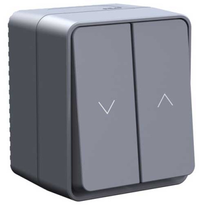 SE AtlasDesign Выключатель 2-клавишный для жалюзи Антрацит PROFI IP54 сх.4 Systeme Electric AtlasDesign Profi54 ATN544019