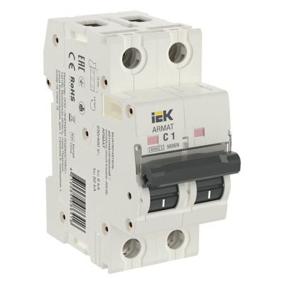 Автоматический выключатель 2P 1А (С) 6kA IEK M06N ARMAT IEK M06N ARMAT  AR-M06N-2-C001