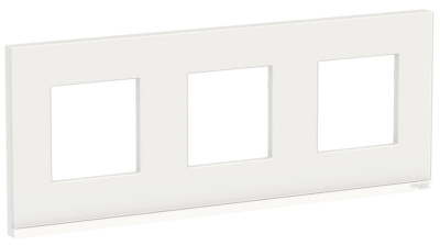 Рамка 3-постовая горизонтальная Schneider Electric Unica New Pure Белое стекло/Белый Schneider Electric Unica New Pure NU600685