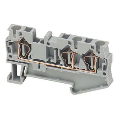 Schneider Electric Клеммник пруж проход 4мм2 3тчк серый Schneider Electric  NSYTRR43