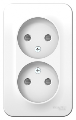 Розетка двойная без заземления со шторками накладного монтажа 16A 250В Schneider Electric Blanca Белый Schneider Electric Blanca BLNRA001201