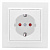 Розетка 1-местная СП с заземлением 16A с защитными шторками EKF Basic Минск Белый