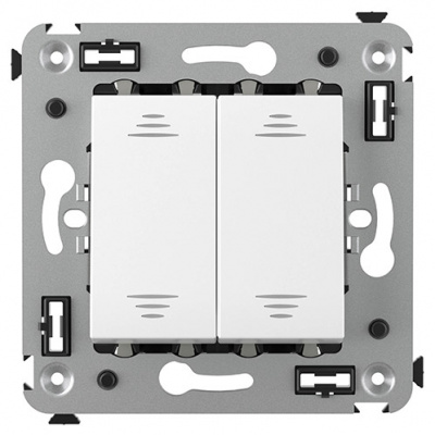 Выключатель двухклавишный в стену, "Avanti", "Белое облако" DKC DKC Avanti 4400104DKC