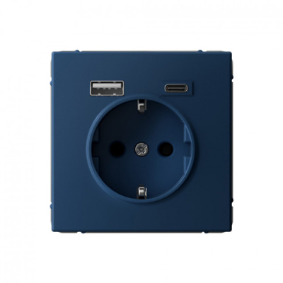 ARTGALLERY РОЗЕТКА 16А с 2 USB A+C, 5В/2,4А/3,0А, 2х5В/1,5А, механизм, АКВАМАРИН Systeme Electric ArtGallery GAL001132