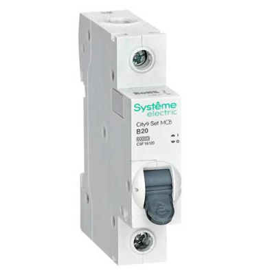 Systeme Electric City9 Set Автомат (АВ) B 20А 1P 6kA 230В Systeme Electric City9 C9F16120