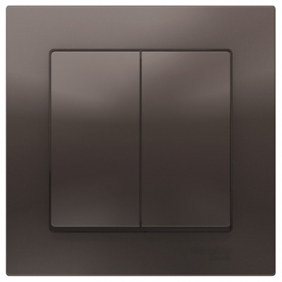 Выключатель 2-клавишный сх.6 10AX в сборе Schneider Electric AtlasDesign Мокко Systeme Electric AtlasDesign ATN000652