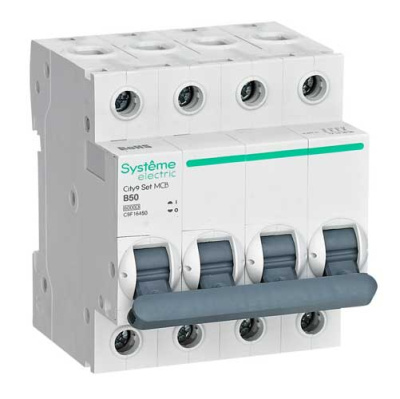 Systeme Electric City9 Set Автомат (АВ) B 50А 4P 6kA 400В Systeme Electric City9 C9F16450