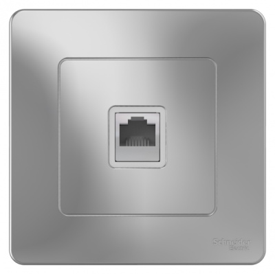 Розетка компьютерная скрытой установки RJ45 кат.5E Systeme Electric Blanca Алюминий Systeme Electric Blanca BLNIS045003