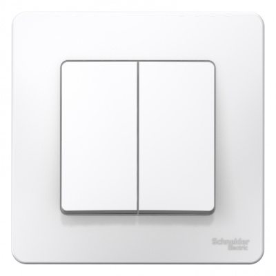Выключатель 2-клавишный скрытой установки 10A 250B Systeme Electric Blanca Белый Systeme Electric Blanca BLNVS010501