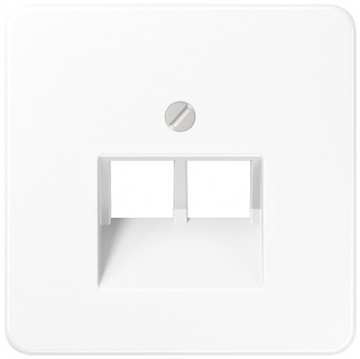 Накладка телефонной/комп (IAE/UAE) розетки 2-ой наклонной Jung Белый Jung CD серия CD569-2UAWW