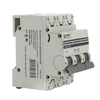 Автоматический выключатель 3P 10A C 6kA EKF PROxima ВА 47-63 EKF PROxima ВА 47-63 mcb4763-6-3-10C-pro