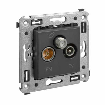 Розетка TV-FM-SAT в стену DKC Avanti Черный матовый DKC Avanti 4412533
