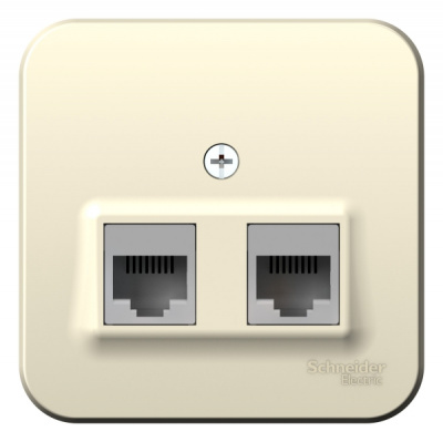 Розетка двойная компьютерная RJ45 кат.5E накладного монтажа с изолирующей пластиной Systeme Electric Blanca Молочный Systeme Electric Blanca BLNIA045452
