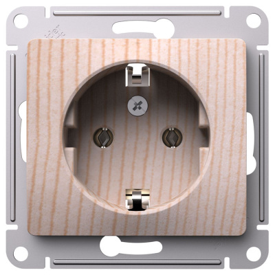 Розетка с заземлением 16А механизм Systeme Electric Glossa Сосна Systeme Electric  GSL001543
