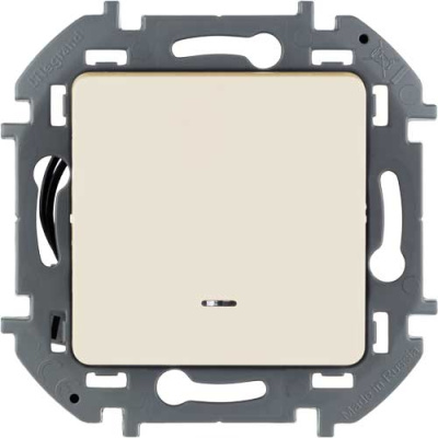 Выключатель 1-клавишный с подсветкой/индикацией для скрытого монтажа, 10 А, напряжение ~250 В IEK Inspiria Слоновая кость IEK Inspiria 673611