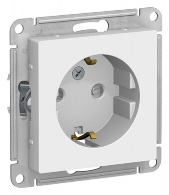 SE AtlasDesign Розетка с заземлением со шторками Лотос 16А механизм Systeme Electric AtlasDesign ATN001345
