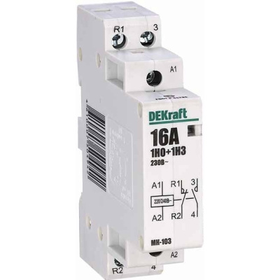 Контактор модульный 25A 1НО+1НЗ DEKraft МК103-025A-230B-11 DEKraft МК-103 18065DEK