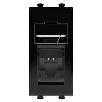 Компьютерная розетка RJ-45 модульная, кат.6А, "Avanti", "Черный квадрат", 1 модуль DKC DKC Avanti 4402371DKC