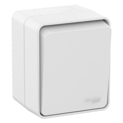 Выключатель 1-клавишный 10 АХ IP54 Schneider Electric AtlasDesign Profi54 Белый Systeme Electric AtlasDesign Profi54 ATN540111