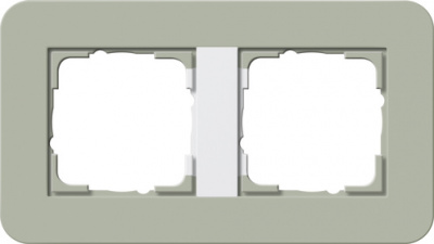 Рамка 2-постовая Gira E3 Серо-зеленый/Белый глянцевый Gira E3 0212415Gira