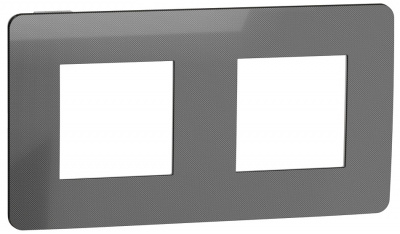 Рамка 2-постовая Schneider Electric Unica New Studio Metal Никель/Антрацит Schneider Electric Unica New Studio Metal NU280453