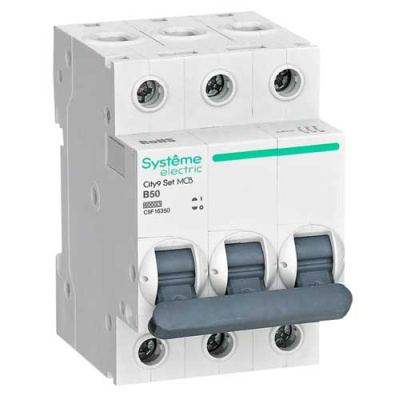 Systeme Electric City9 Set Автомат (АВ) B 50А 3P 6kA 400В Systeme Electric City9 C9F16350