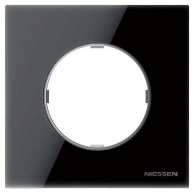 Рамка 1-постовая ABB NIE Skymoon Стекло черное 8671 CN ABB Skymoon 2CLA867100A3101