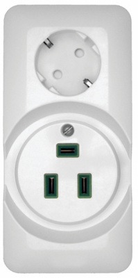 Розетка с заземлением с з/ш 16A + розетка для элетроплит 32A накладная в сборе Wessen Прима Белый Wessen Wessen Прима RA32-211R-B