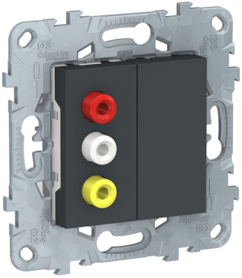 Розетка 3 RCA Schneider Electric Unica New Антрацит Schneider Electric Unica New NU543154