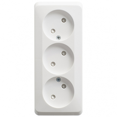 Этюд о/у тройная Розетка без заземления со штороками 16А 250B, белый, россия SE Systeme Electric Этюд PA16-010B