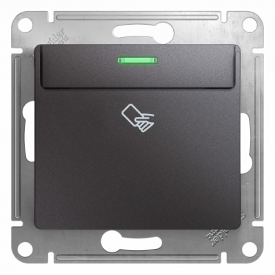 Выключатель карточный (схема 6) 10AX механизм Systeme Electric Glossa Графит Systeme Electric Glossa GSL001369