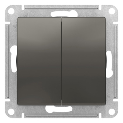 Переключатель 2-клавишный сх.6 10AX механизм Schneider Electric AtlasDesign Сталь Systeme Electric AtlasDesign ATN000965