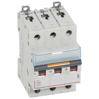 Автоматический выключатель 3P 6A D 25kA Legrand DX3 Legrand DX3 409831