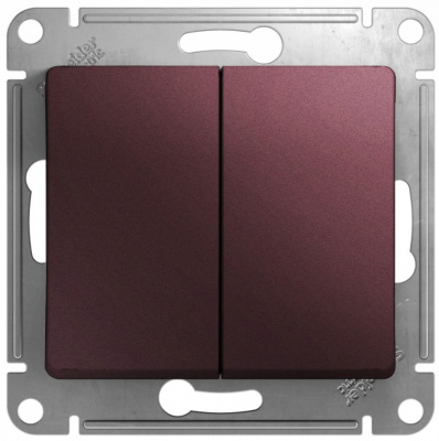 Переключатель 2-клавишный (схема 6) 10AX механизм Systeme Electric Glossa Баклажановый Systeme Electric Glossa GSL001165