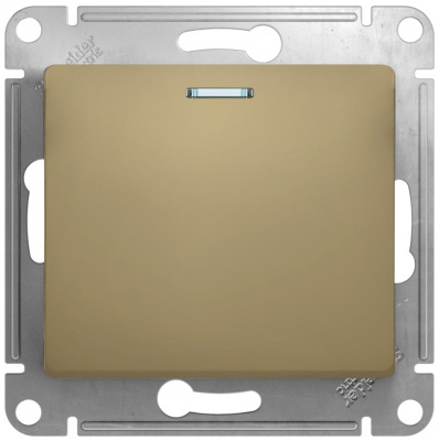Выключатель кнопочный с подсветкой 10A (схема 1a) Schneider Electric Glossa Титан Schneider Electric Glossa GSL000417