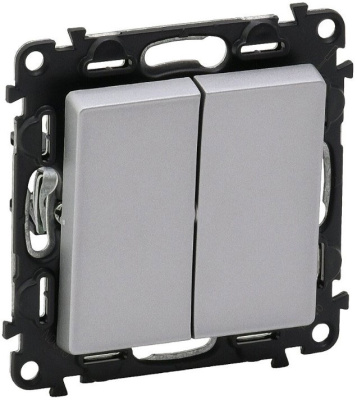 Выключатель 2-клавишный 10A Legrand Valena Life Алюминий Legrand Valena Life 752605