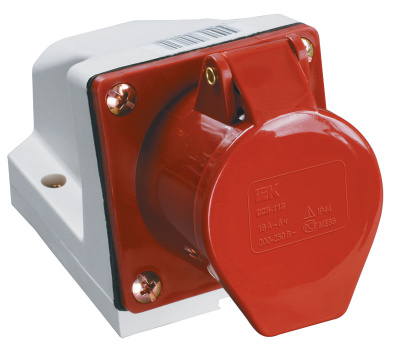 Розетка стационарная 3P+РЕ 16A/380V IP44 красный IEK ССИ-114 IEK ССИ PSR12-016-4