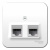 Розетка двойная компьютерная RJ45 кат.5E + телефон RJ11 накладного монтажа с изолирующей пластиной Systeme Electric Blanca Белый Systeme Electric Blanca BLNIA045111