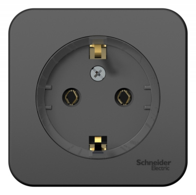 Розетка с заземлением без шторок накладного монтажа с изолирующей пластиной 16A 250В Systeme Electric Blanca Антрацит Systeme Electric Blanca BLNRA110116
