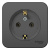 Розетка с заземлением без шторок накладного монтажа с изолирующей пластиной 16A 250В Systeme Electric Blanca Антрацит Systeme Electric Blanca BLNRA110116