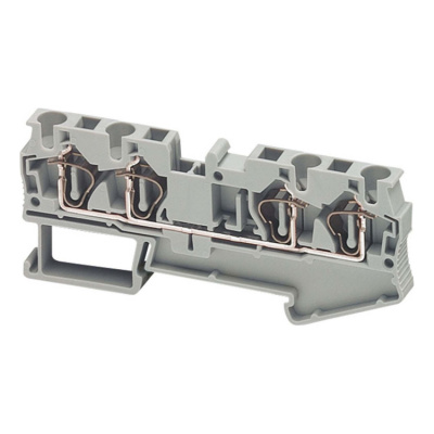 Клеммник пружинный проходной 4мм2 4 точки подключения синий Schneider Electric Schneider Electric  NSYTRR44BL