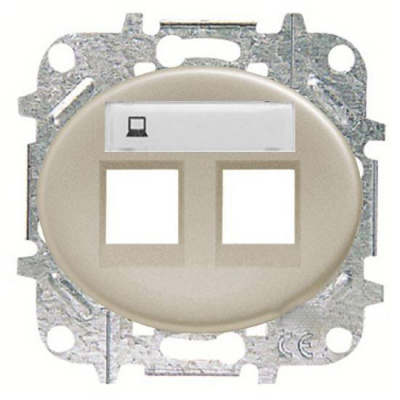 Накладка розетки информационной 2-ой ABB NIE Tacto Шампань ABB Tacto 5518.2 CV