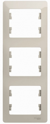 Рамка 3-постовая вертикальная Systeme Electric Glossa Молочный Systeme Electric Glossa GSL000907