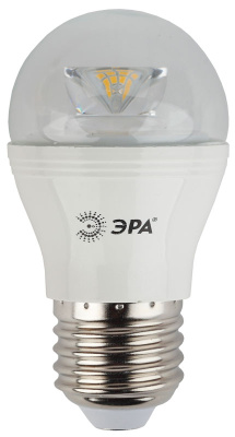 Лампа светодиодная E27 175-265В 7Вт 2700К ЭРА ЭРА Clear LED P45-7W-827-E27-Clear