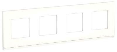 Рамка 4-постовая горизонтальная Schneider Electric Unica New Pure Матовое стекло/Белый Schneider Electric Unica New Pure NU600889