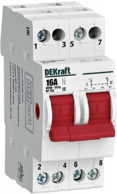 DEKraft ВР-103 Выключатель-разъединитель трехпозиционный 2P 16A DEKraft ВР-103 17206DEK