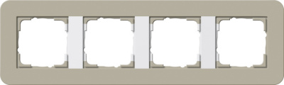 Рамка 4-постовая Gira E3 Серо-бежевый/Белый глянцевый Gira E3 0214418Gira