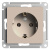 SE AtlasDesign Розетка с заземлением Песочный 16А механизм Systeme Electric AtlasDesign ATN001243