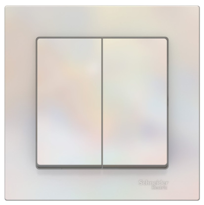 Выключатель 2-клавишный сх.6 10AX в сборе Schneider Electric AtlasDesign Жемчуг Systeme Electric AtlasDesign ATN000452